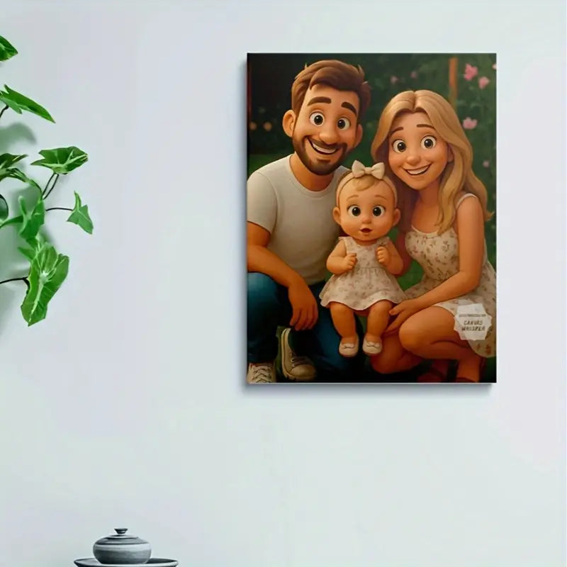 Customized Family And Family Portrait Commemorative Canvas Art, Personalized Wall Hanging, Thoughtful Gifts For Family, Suitable For Home Office, Living Room, Bedroom Decoration, Perfect Gifts For Family, Friends And Couples, Picture Wall Decoration