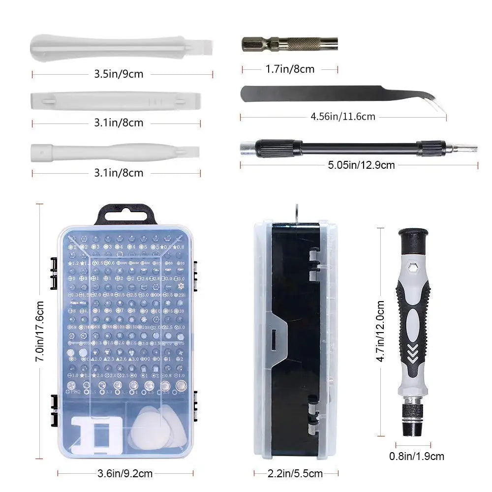 DIY Hand Work Repair Tools Kit Chrome Vanadium Magnetic Bits Mini Precision Screwdriver Set 112 115 in 1 Case for Amazon Seller